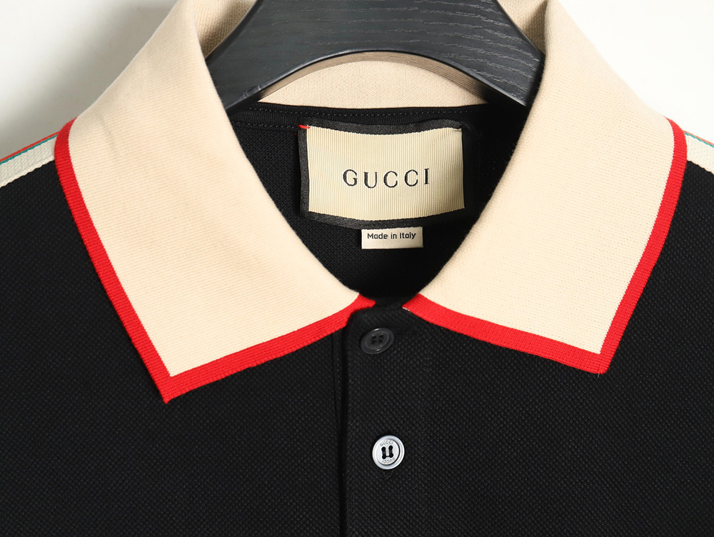 Gucci classic shoulder jacquard webbing Polo short sleeve