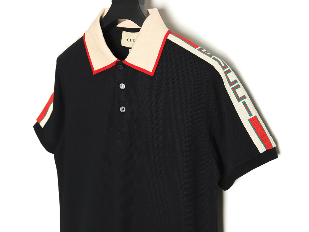 Gucci classic shoulder jacquard webbing Polo short sleeve