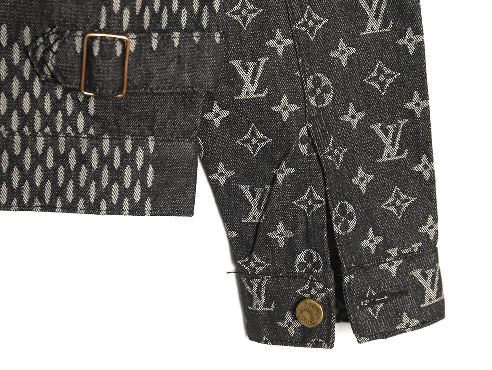 Louis Vuitton checkered floral denim long-sleeved jacket TSK1