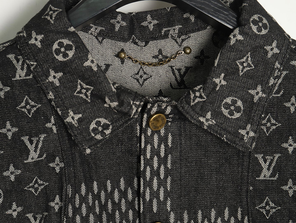 Louis Vuitton checkered floral denim long-sleeved jacket TSK1