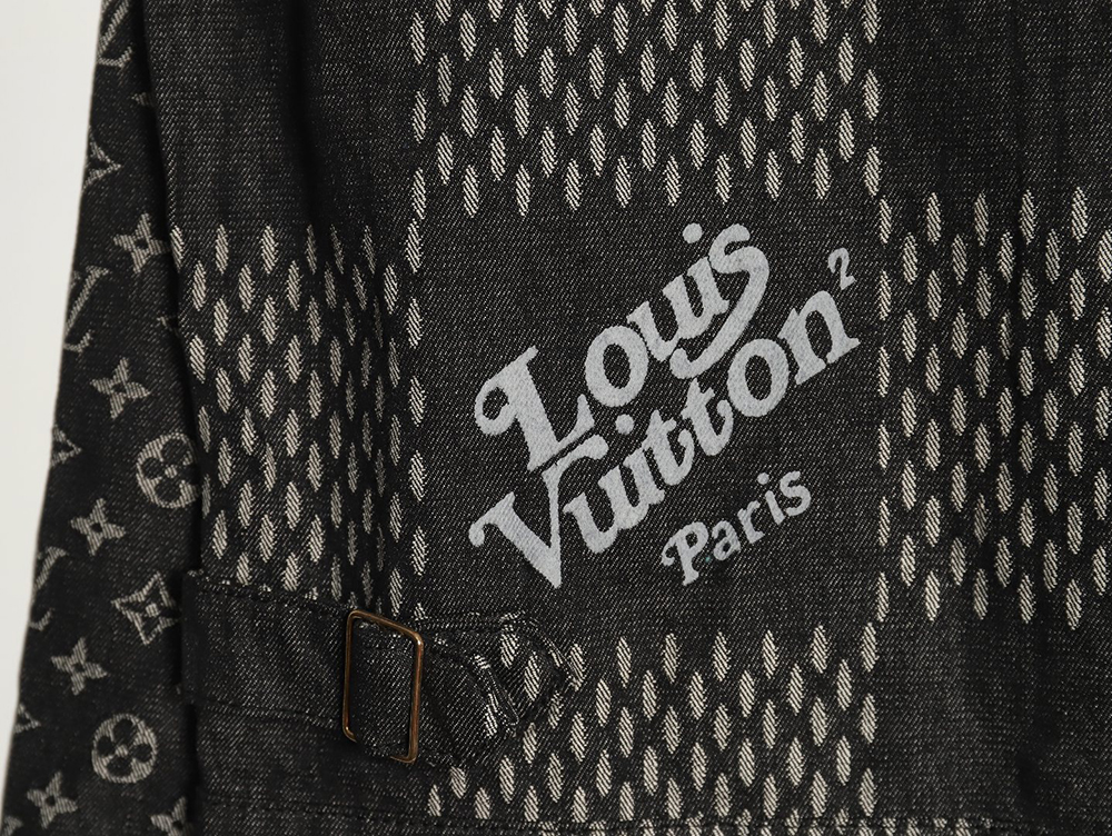 Louis Vuitton checkered floral denim long-sleeved jacket TSK1