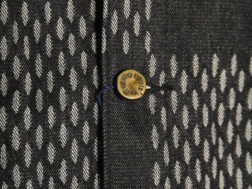 Louis Vuitton checkered floral denim long-sleeved jacket TSK1