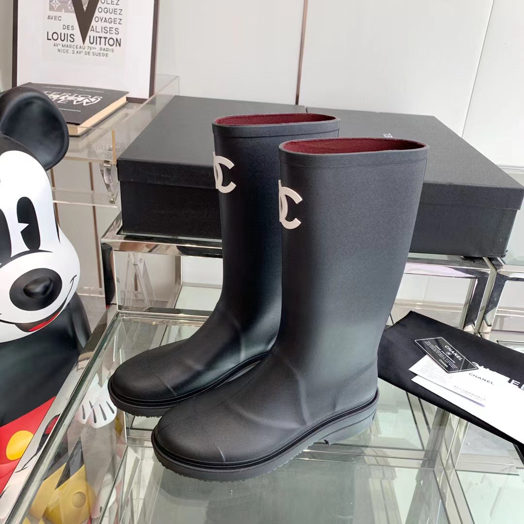 Chanel Rain Boots Black