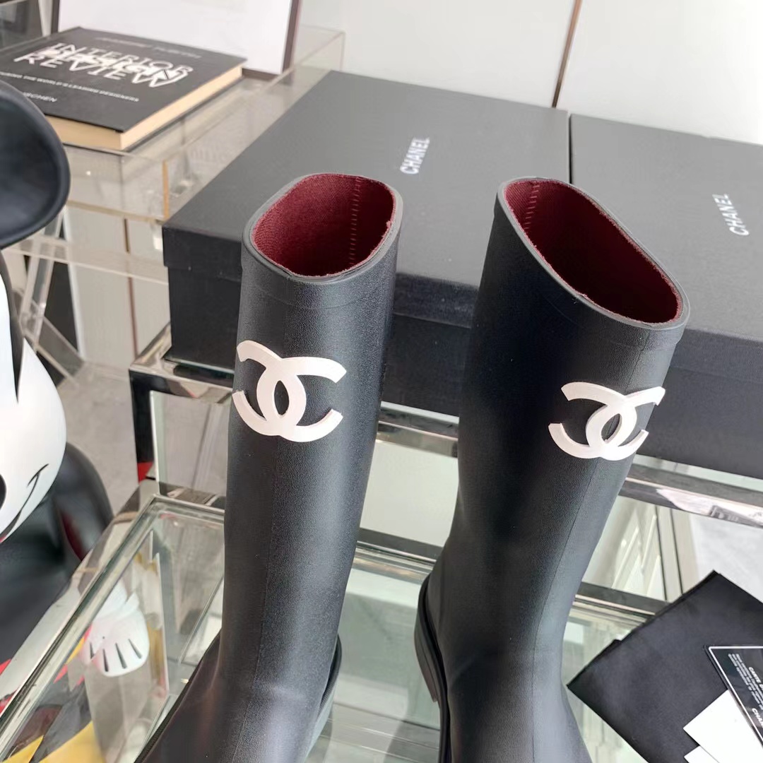 Chanel Rain Boots Black