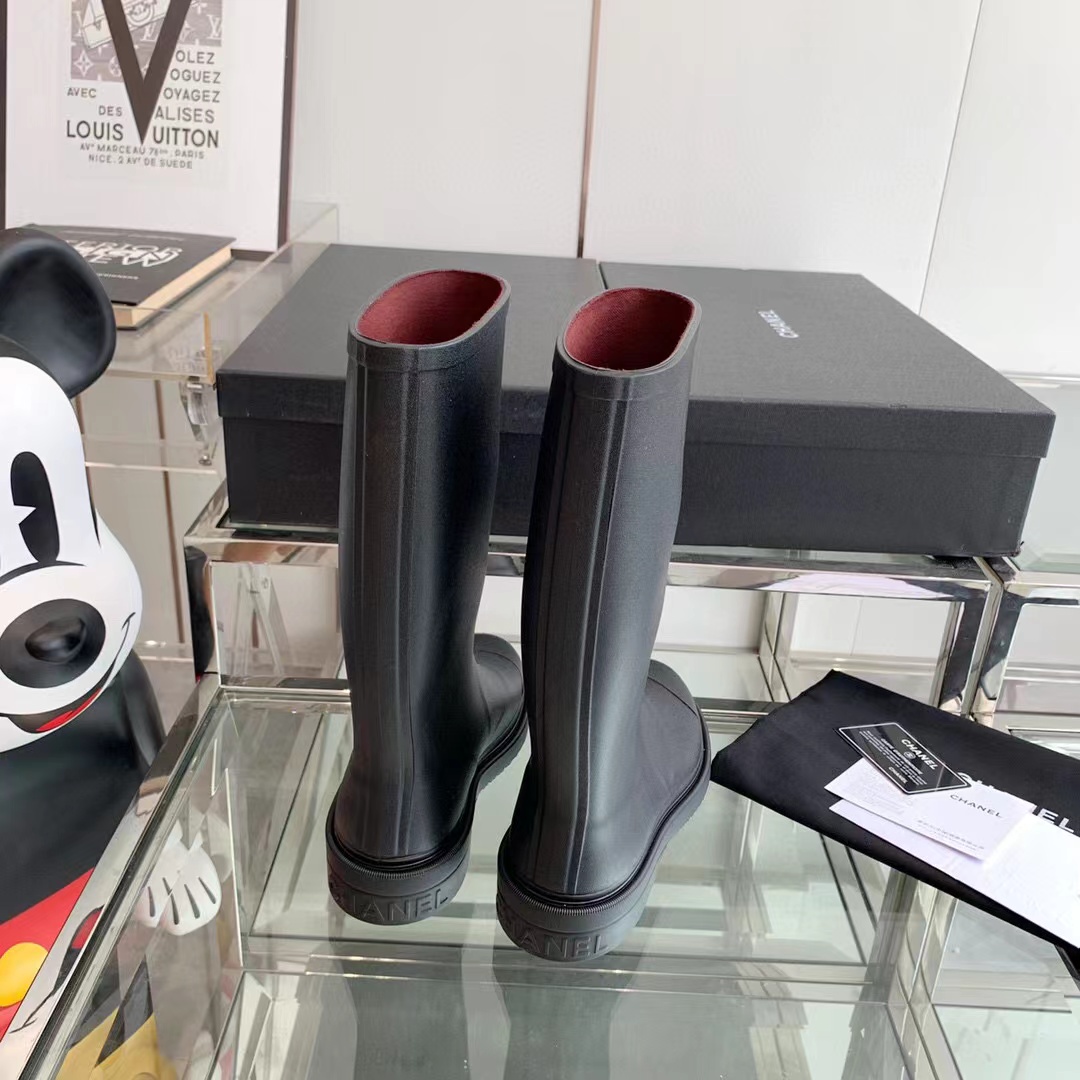 Chanel Rain Boots Black