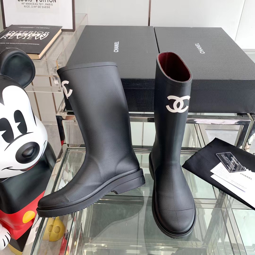 Chanel Rain Boots Black