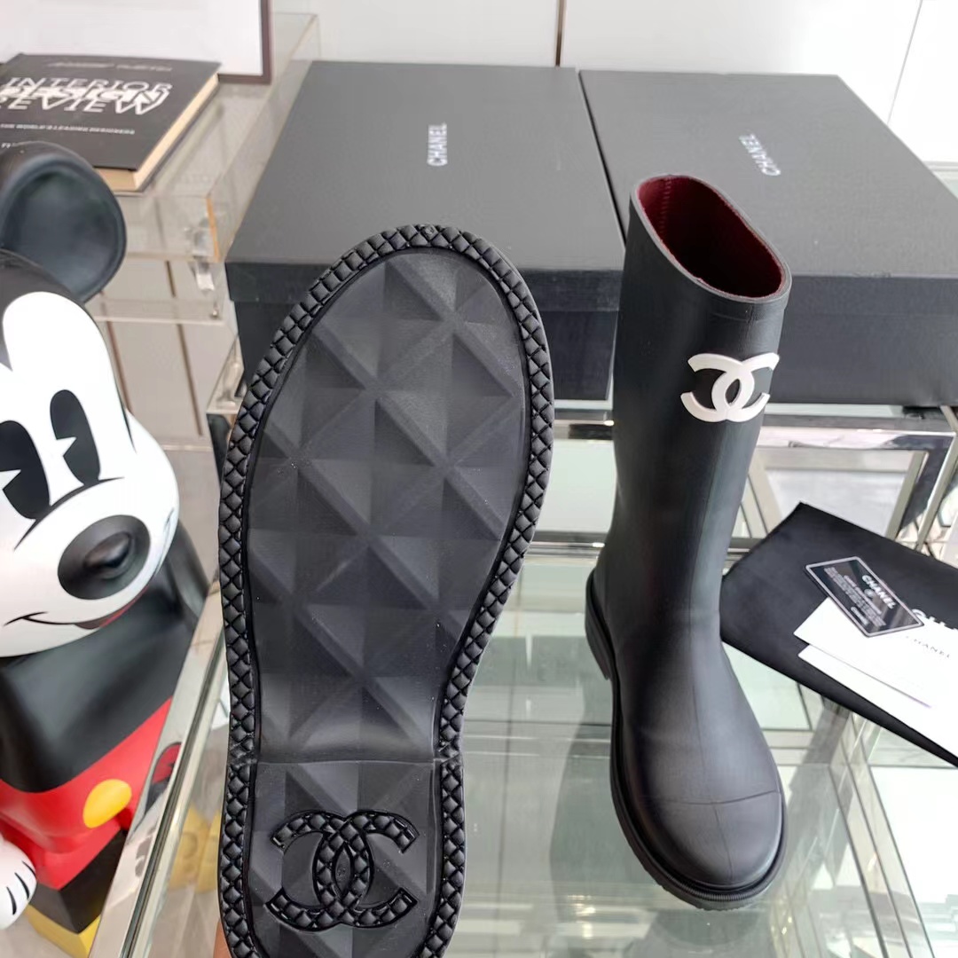Chanel Rain Boots Black