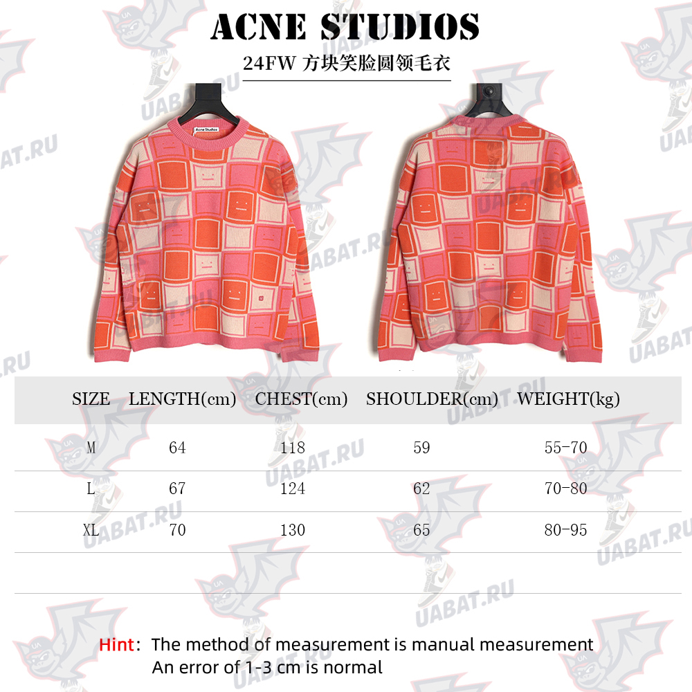 Acne studios square smiley face crew neck sweater