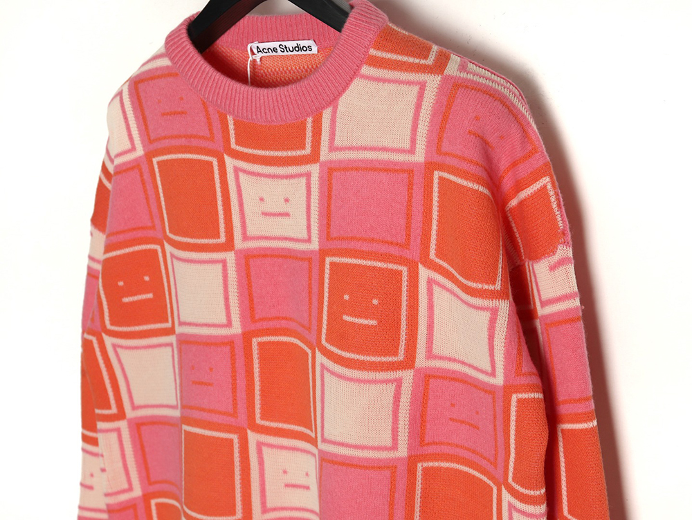 Acne studios square smiley face crew neck sweater