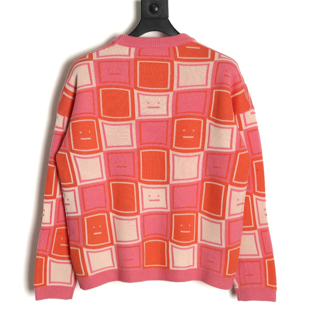 Acne studios square smiley face crew neck sweater
