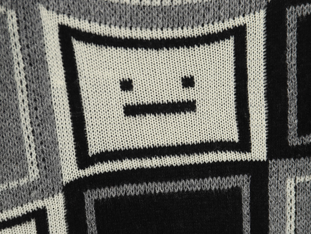 Acne studios square smiley face crew neck sweater TSK1