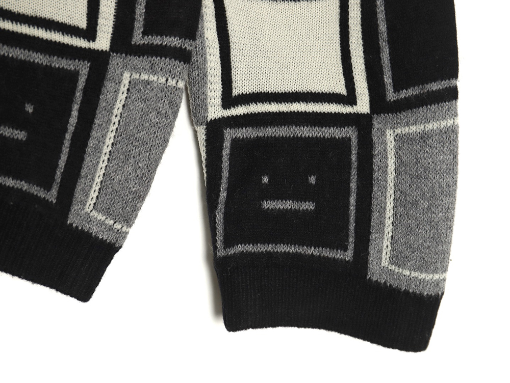 Acne studios square smiley face crew neck sweater TSK1