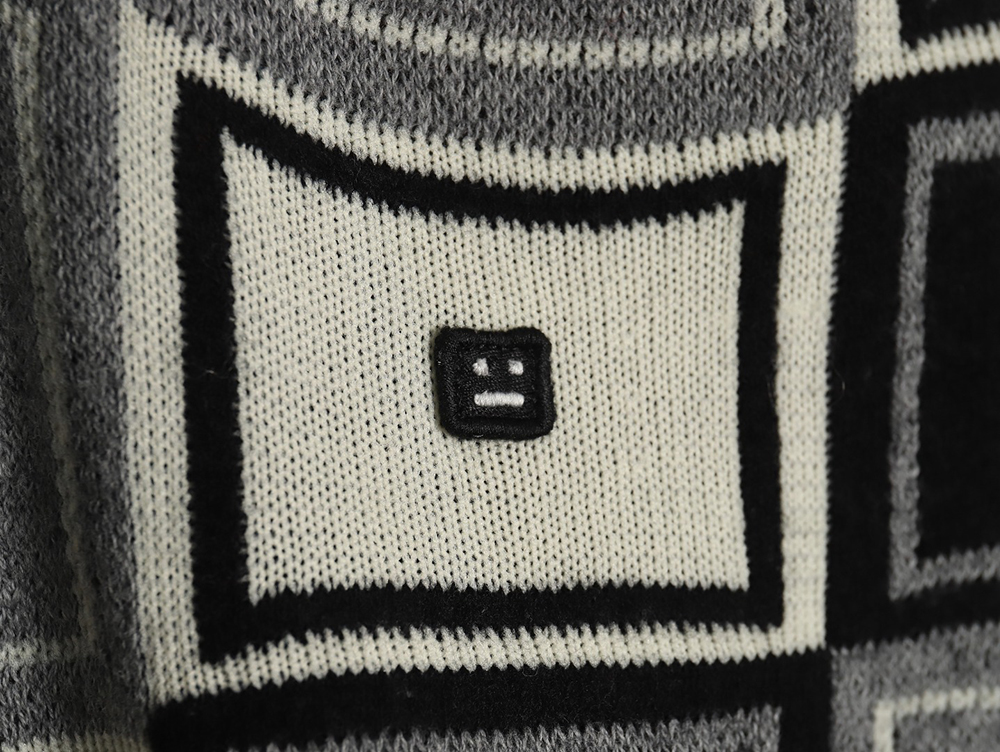 Acne studios square smiley face crew neck sweater TSK1