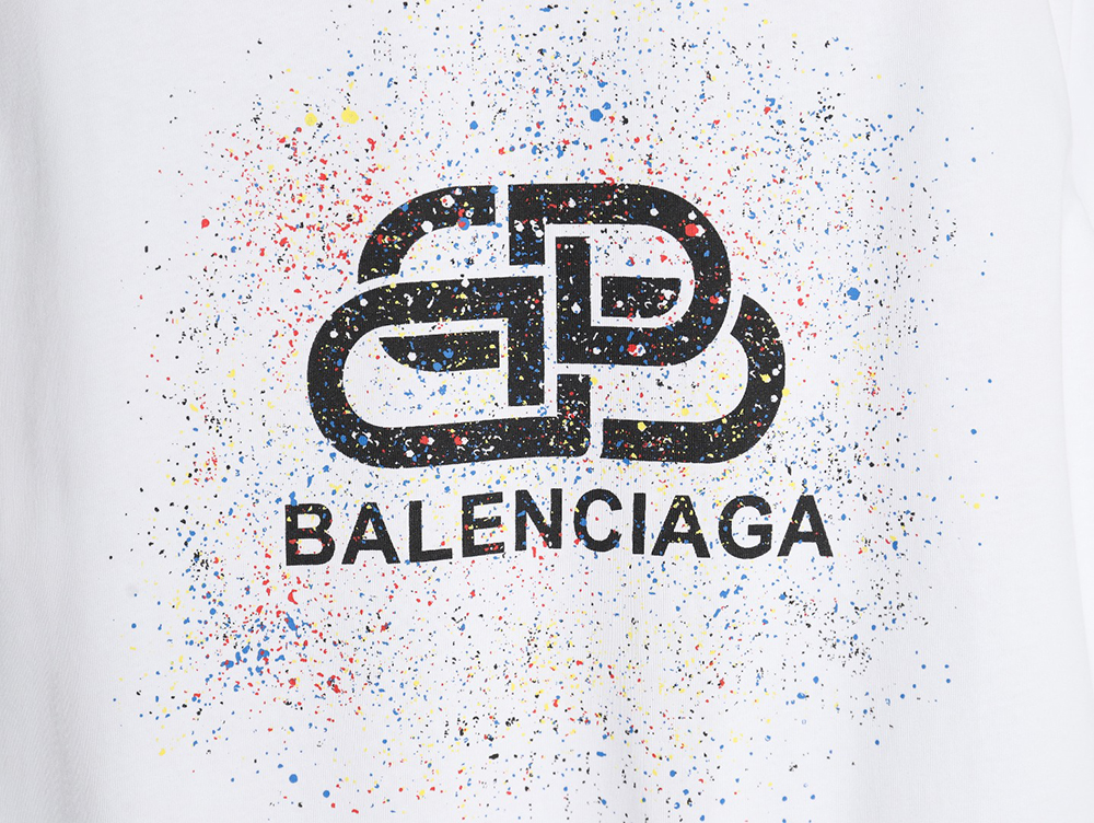 Balenciaga Ink splash lock print short sleeves