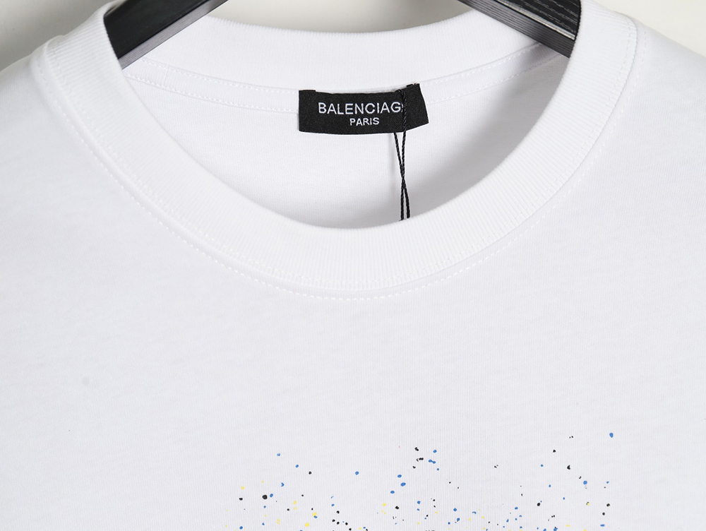 Balenciaga Ink splash lock print short sleeves