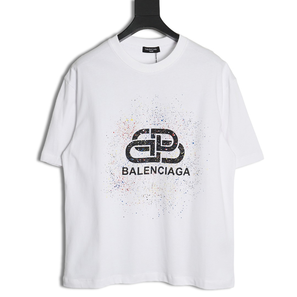 Balenciaga Ink splash lock print short sleeves