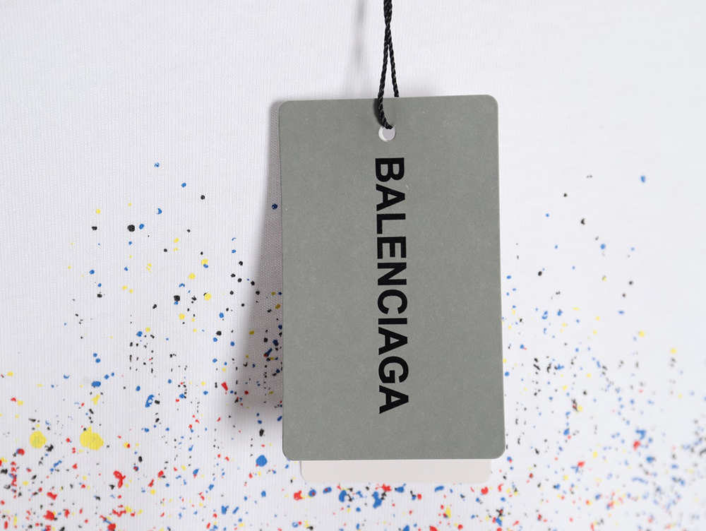 Balenciaga Ink splash lock print short sleeves