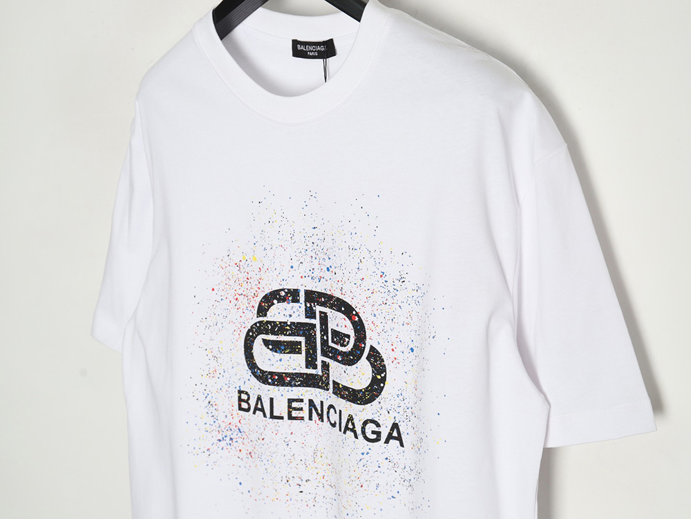 Balenciaga Ink splash lock print short sleeves