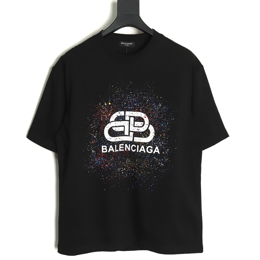 Balenciaga Ink splash lock print short sleeves TSK1