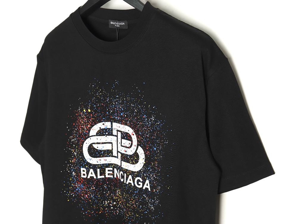 Balenciaga Ink splash lock print short sleeves TSK1