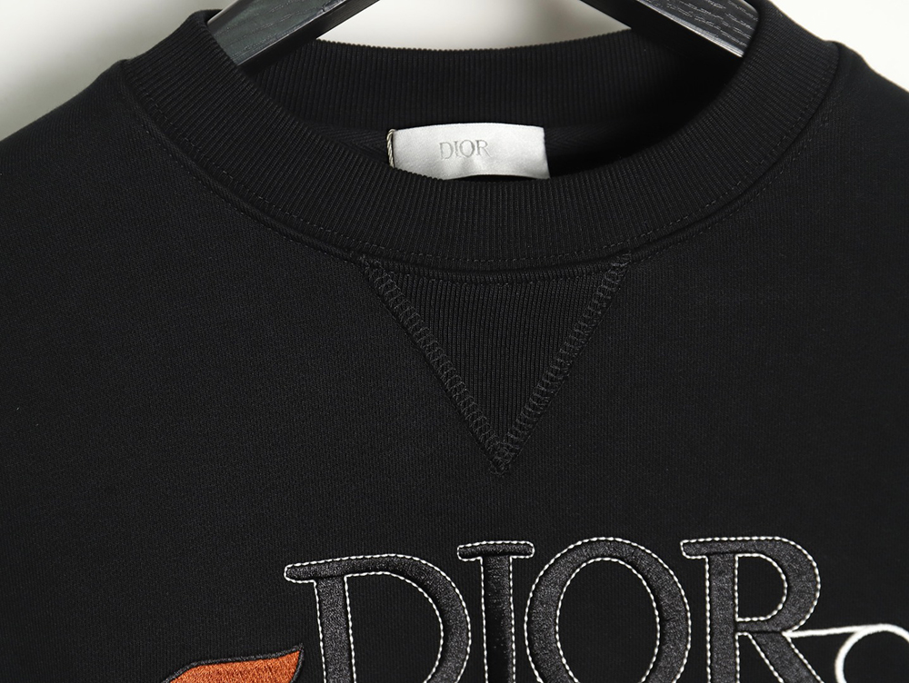 Dior safety pin embroidered crew neck sweatshirt