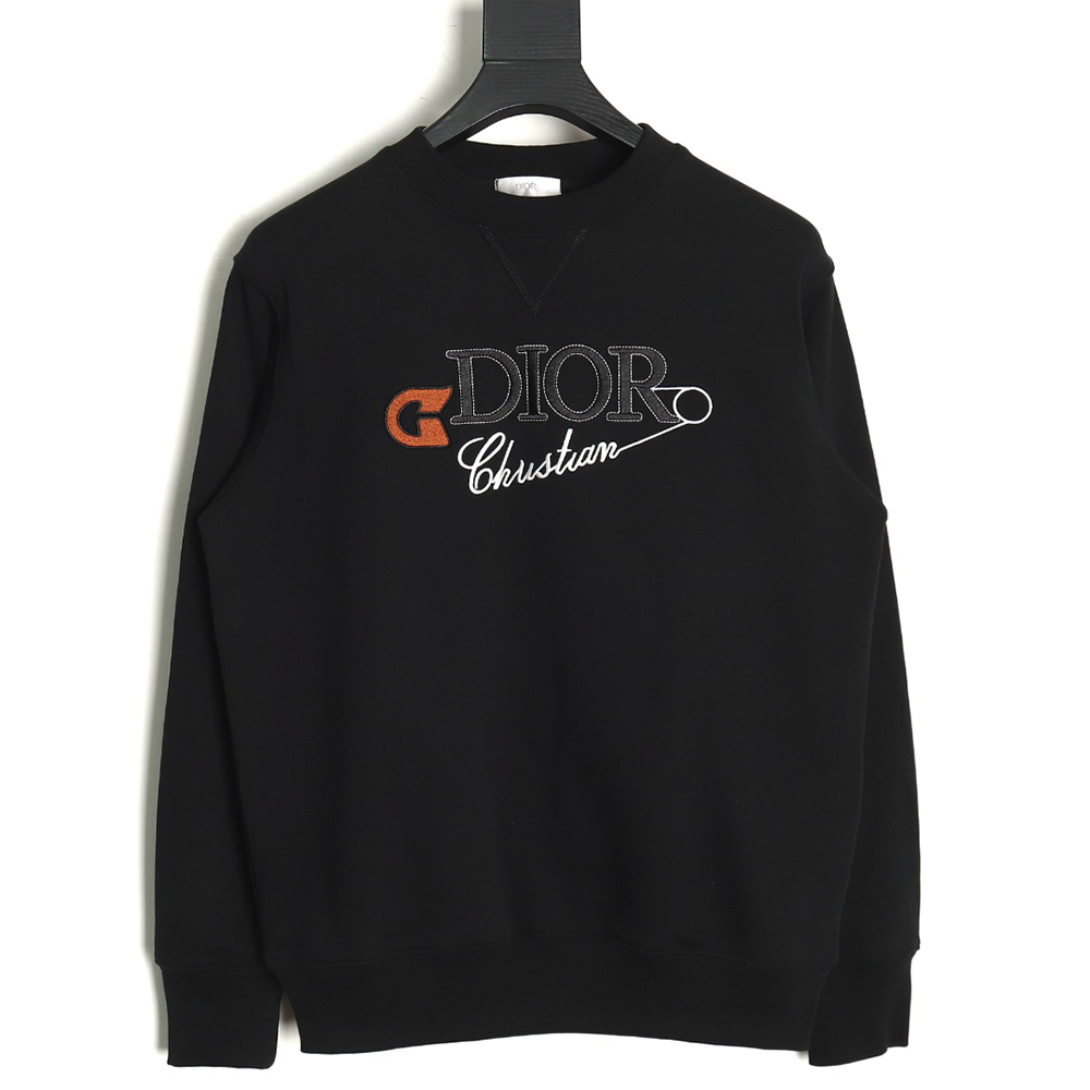 Dior safety pin embroidered crew neck sweatshirt