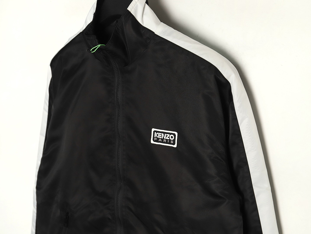 Kenzo black label white embroidery thin cotton stand collar jacket