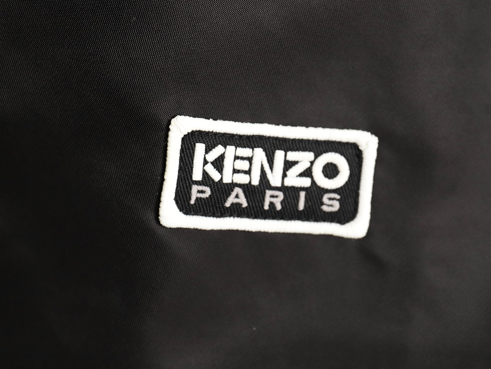 Kenzo black label white embroidery thin cotton stand collar jacket