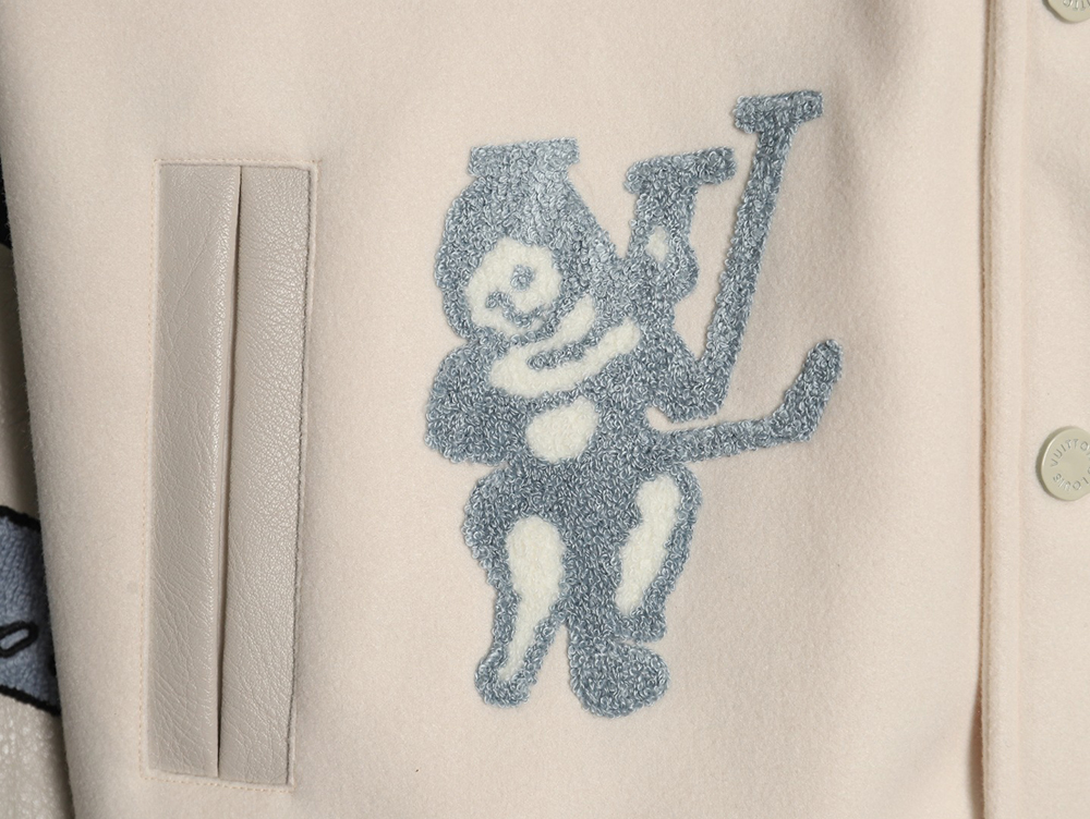 Louis vuitton baseball jacket with lettering logo