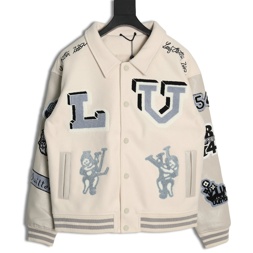 Louis vuitton baseball jacket with lettering logo