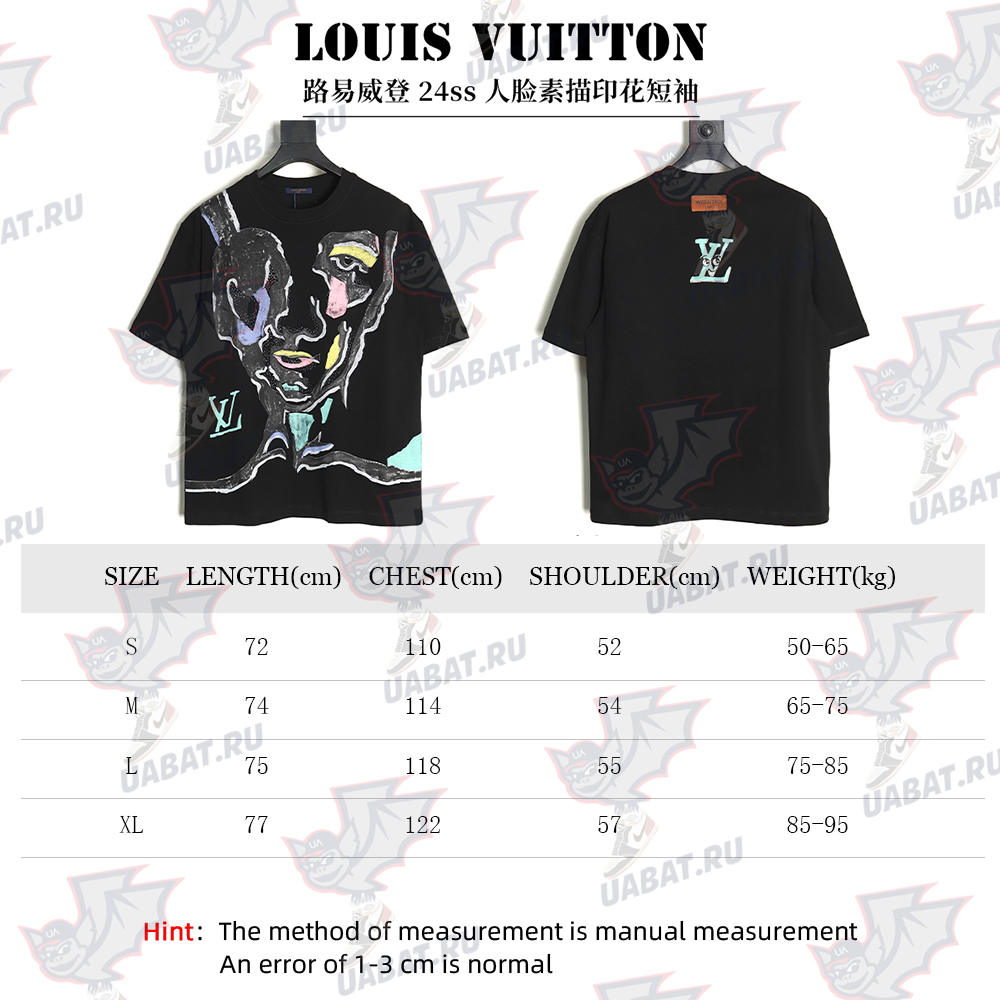 Louis Vuitton face sketch print short sleeves TSK1