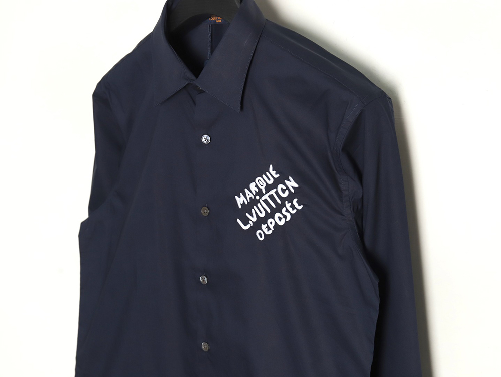 Louis Vuitton long-sleeved shirt with lettering embroidery TSK1