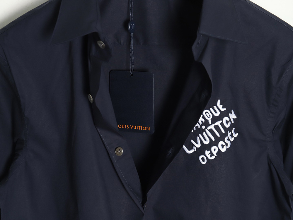 Louis Vuitton long-sleeved shirt with lettering embroidery TSK1