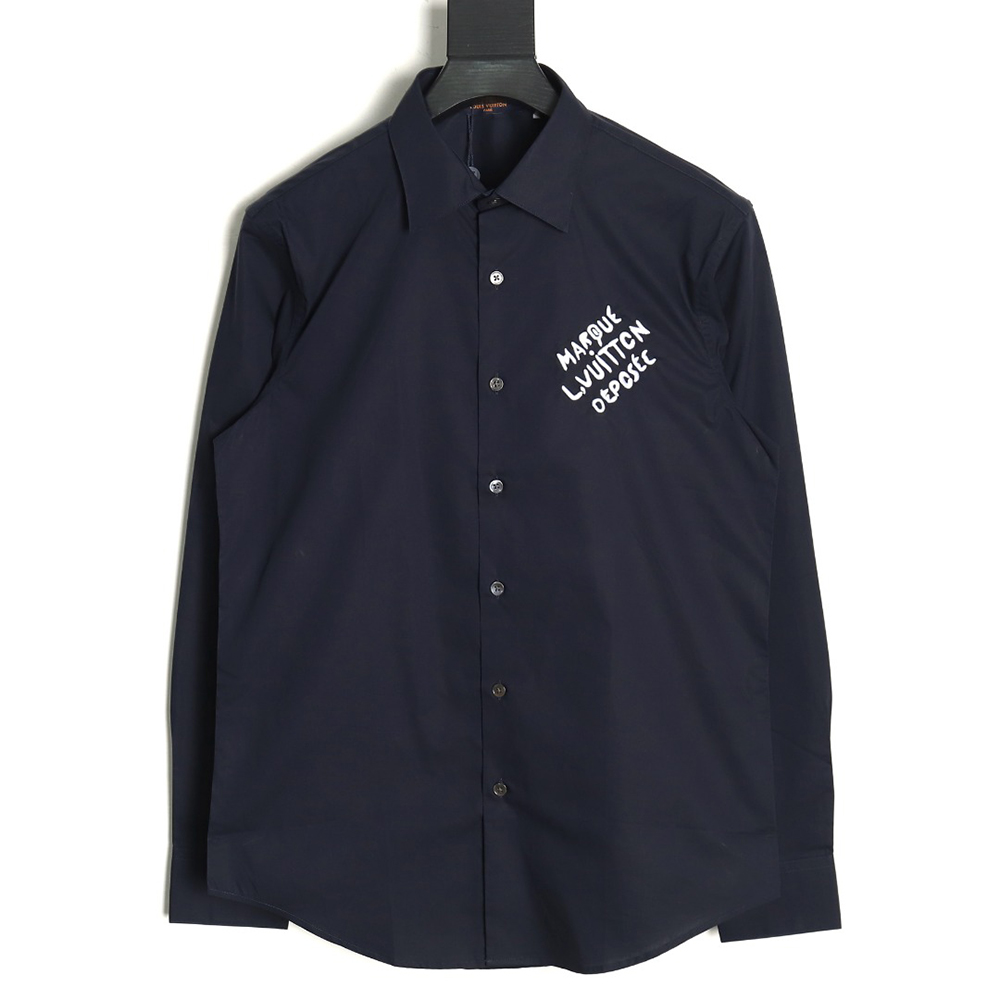 Louis Vuitton long-sleeved shirt with lettering embroidery TSK1