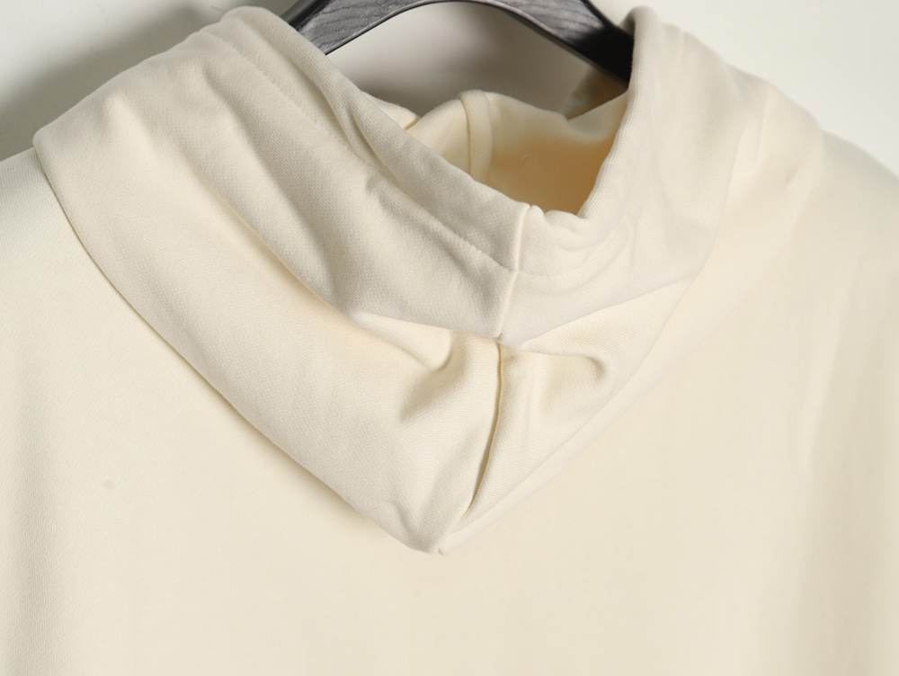 Loewe hooded sweatshirt with embossed logo on chest and leather pockets