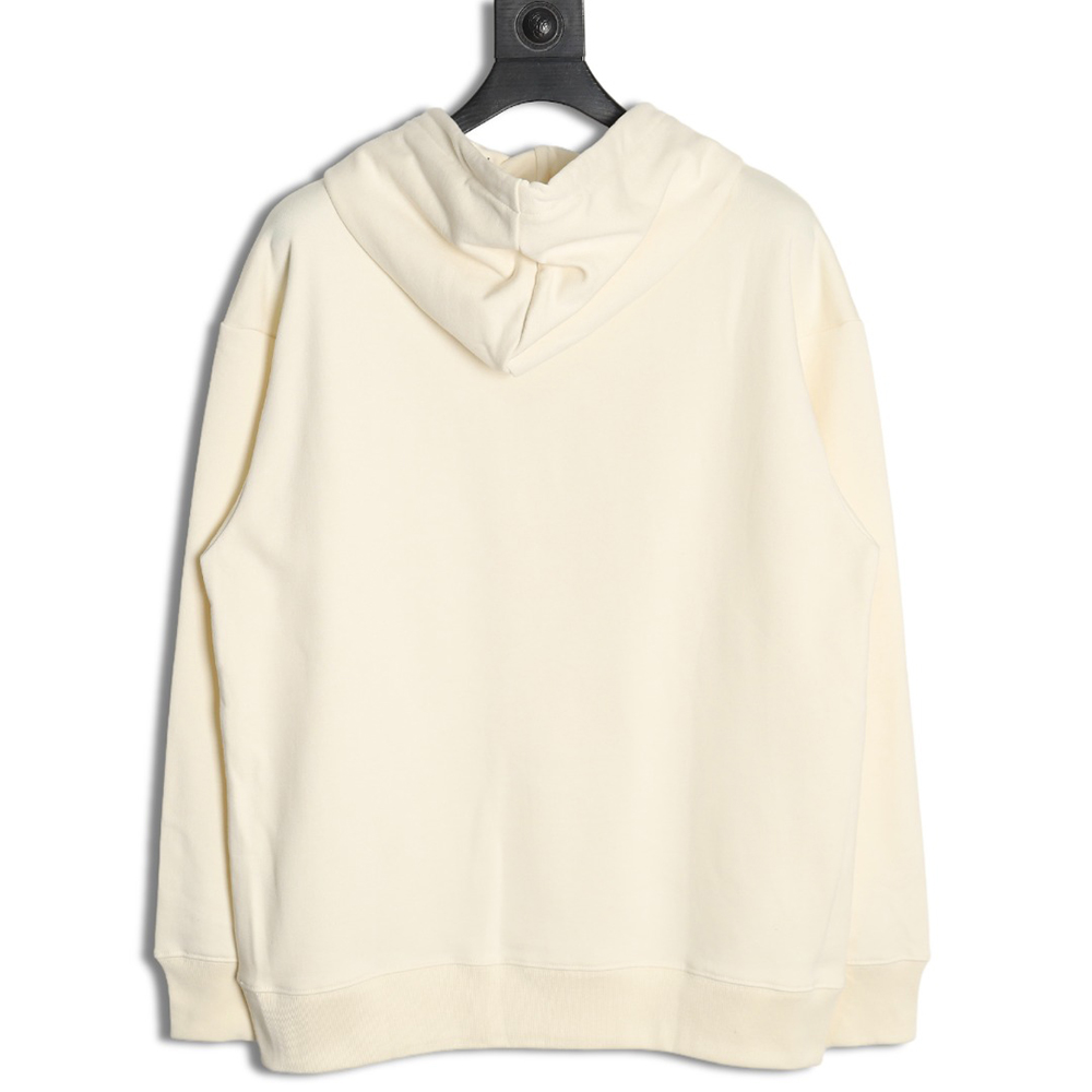 Loewe hooded sweatshirt with embossed logo on chest and leather pockets