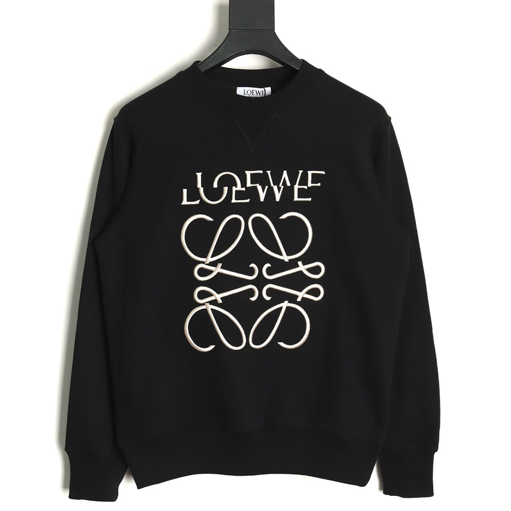 Loewe Displaced Logo 3D Embroidered Crew Neck Sweatshirt