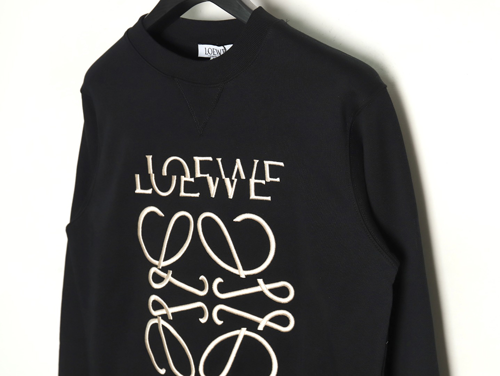 Loewe Displaced Logo 3D Embroidered Crew Neck Sweatshirt