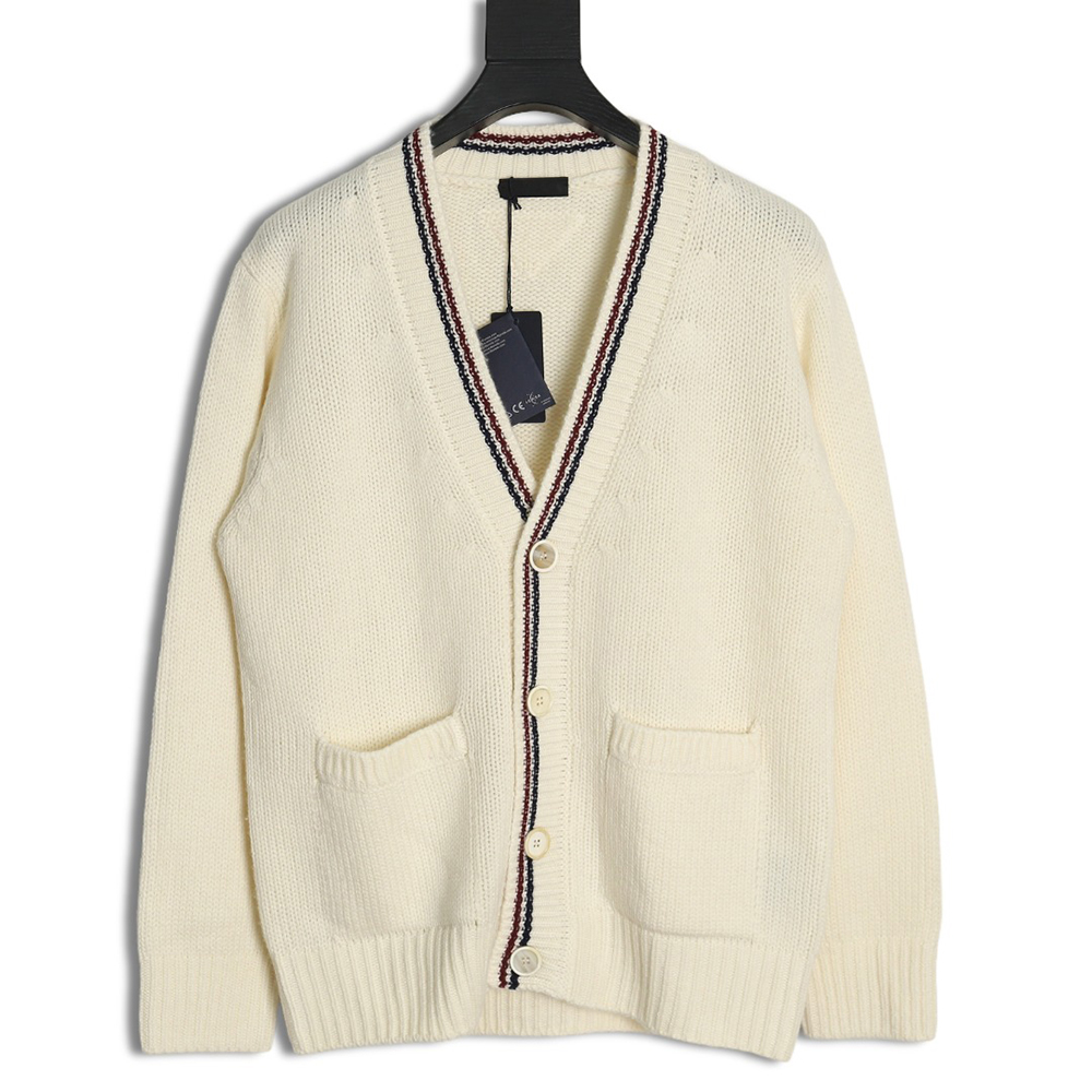 Prada wool striped knitted cardigan