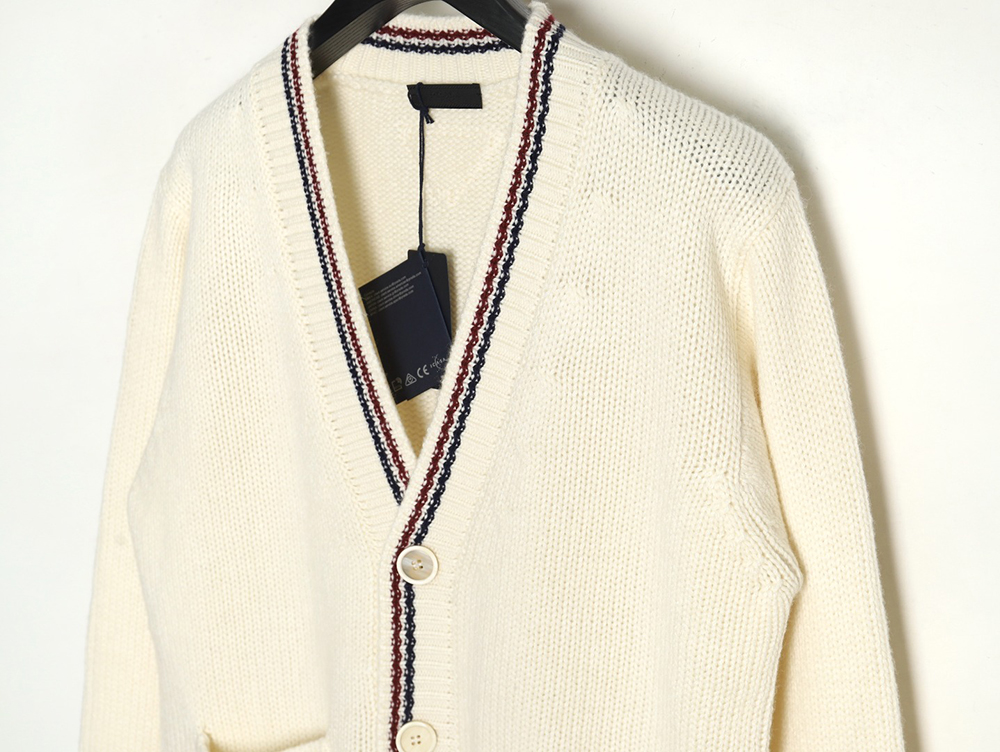 Prada wool striped knitted cardigan