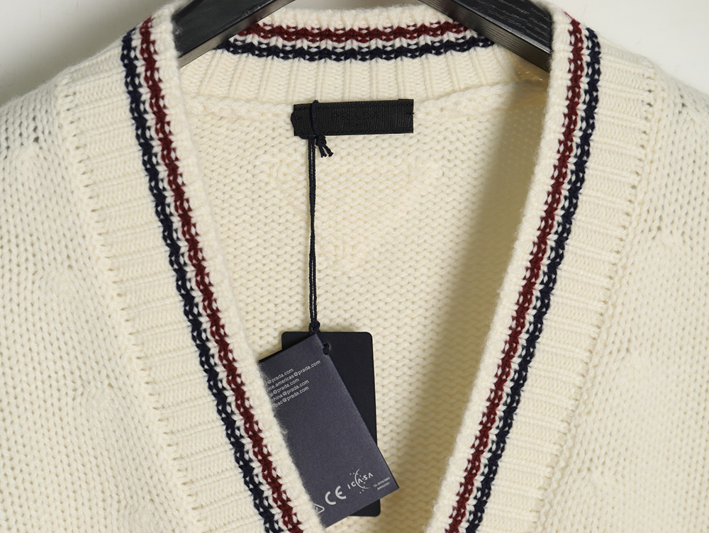 Prada wool striped knitted cardigan