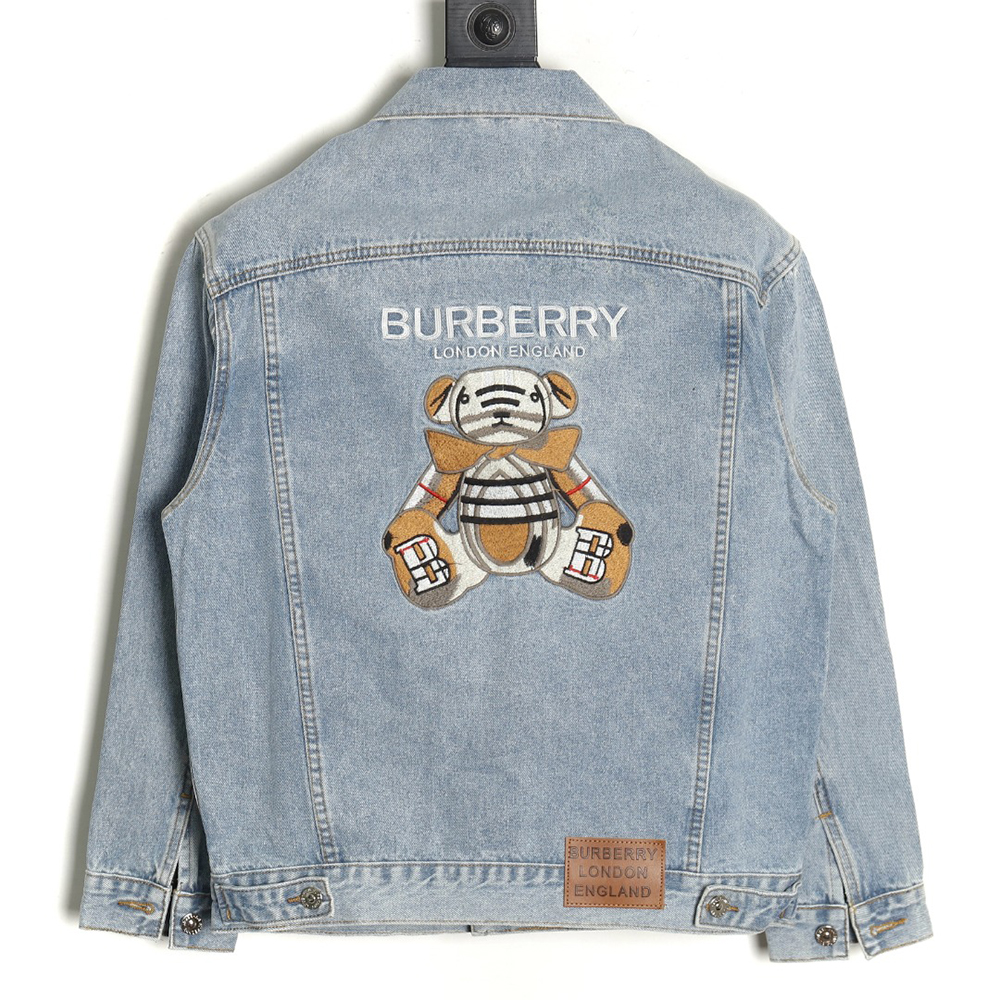 Burberry Classic Embroidered Bear Logo Denim Jacket