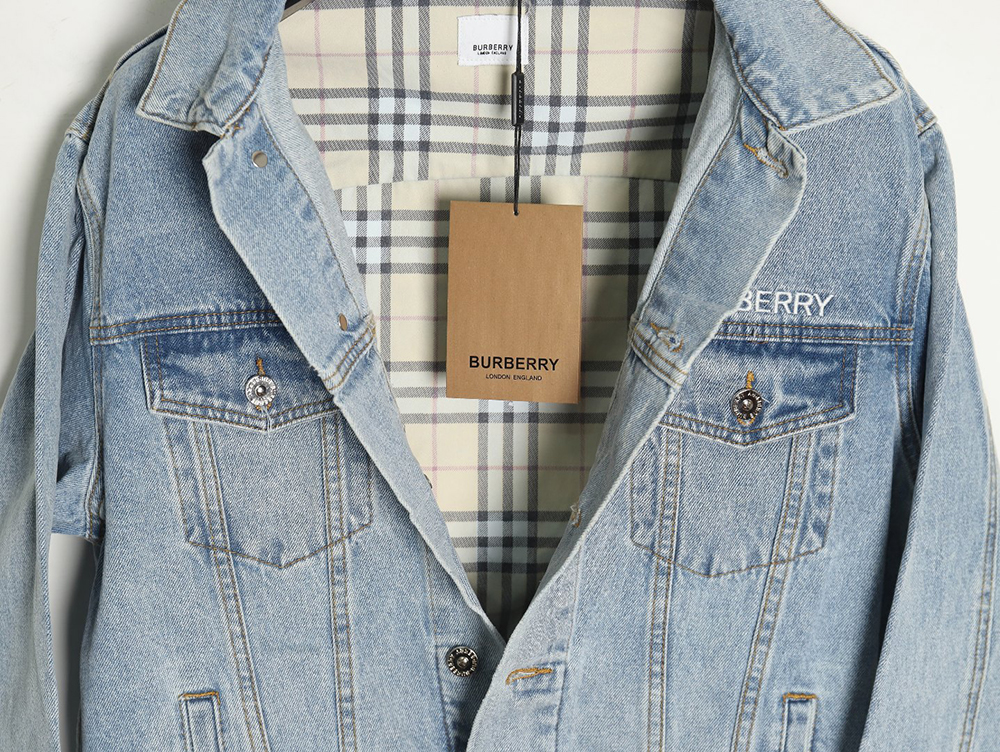 Burberry Classic Embroidered Bear Logo Denim Jacket