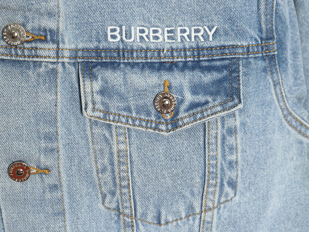Burberry Classic Embroidered Bear Logo Denim Jacket