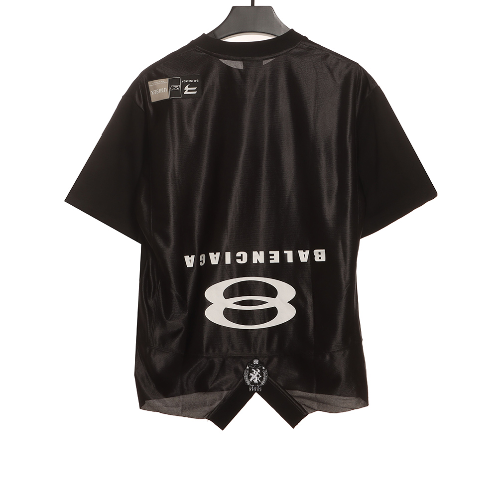 Balenciaga patchwork embroidered jersey short sleeves black