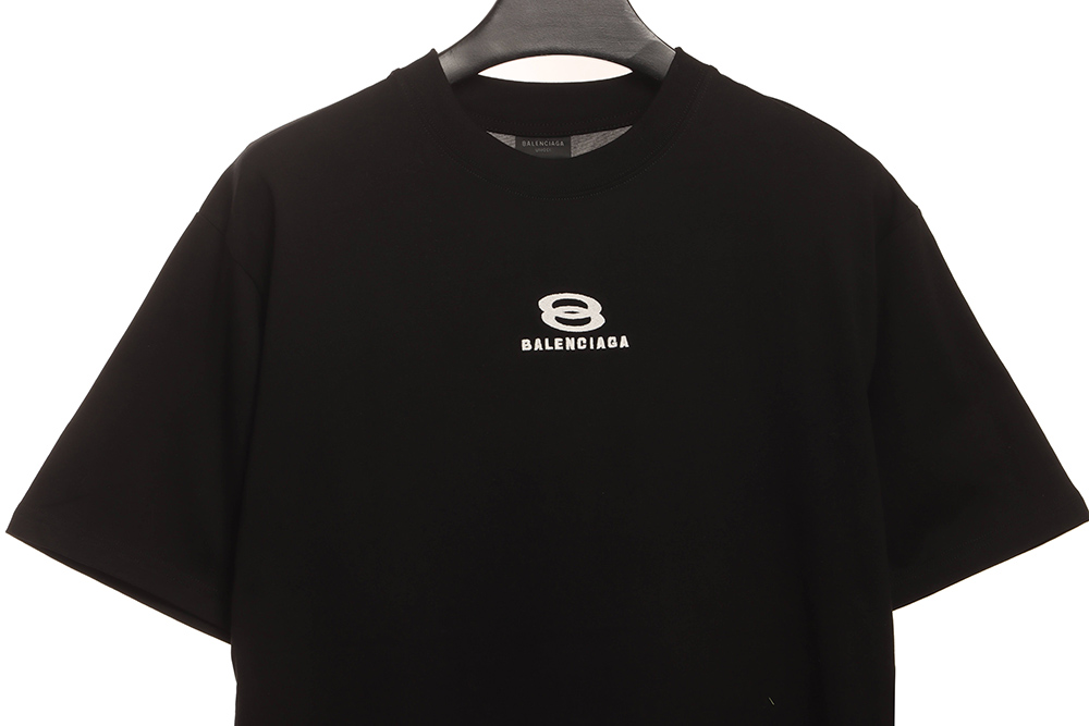 Balenciaga patchwork embroidered jersey short sleeves black