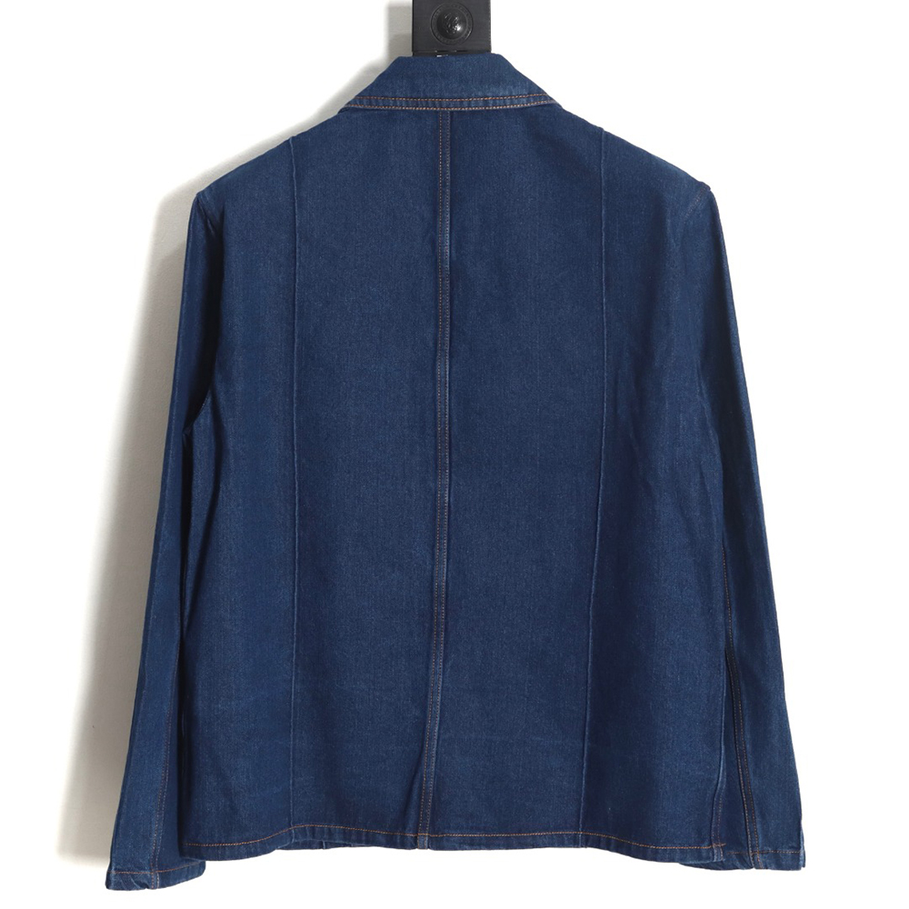 Loewe Denim Jacket with Leather Pockets