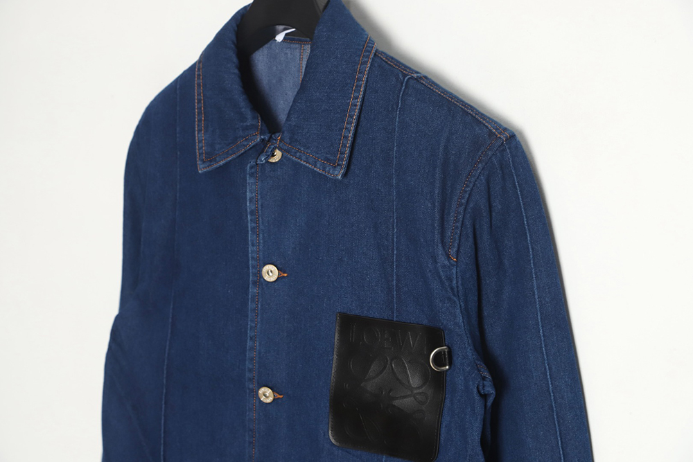 Loewe Denim Jacket with Leather Pockets