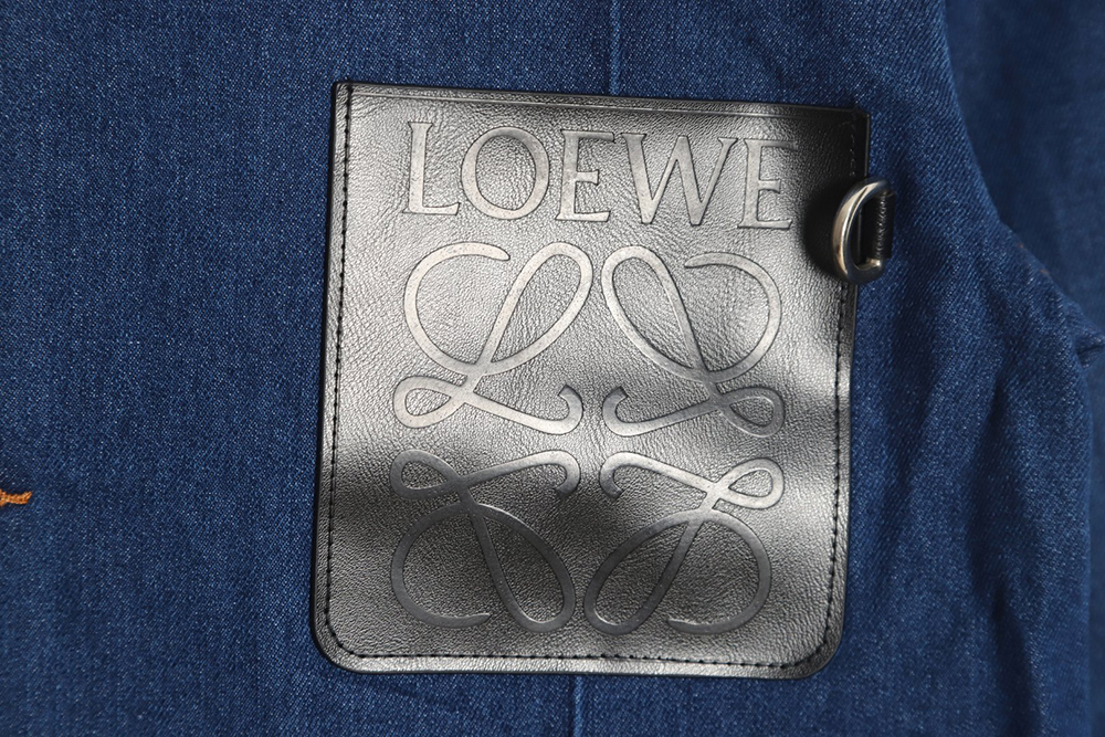 Loewe Denim Jacket with Leather Pockets