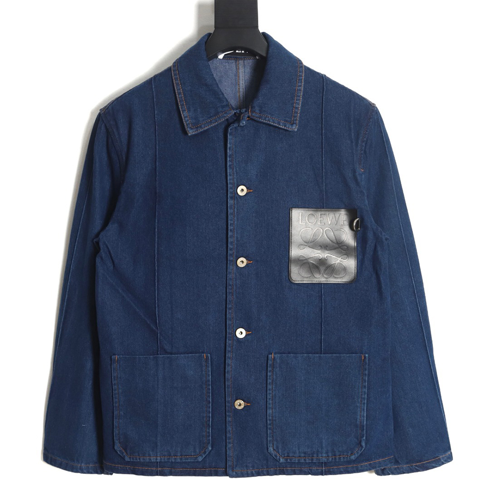 Loewe Denim Jacket with Leather Pockets